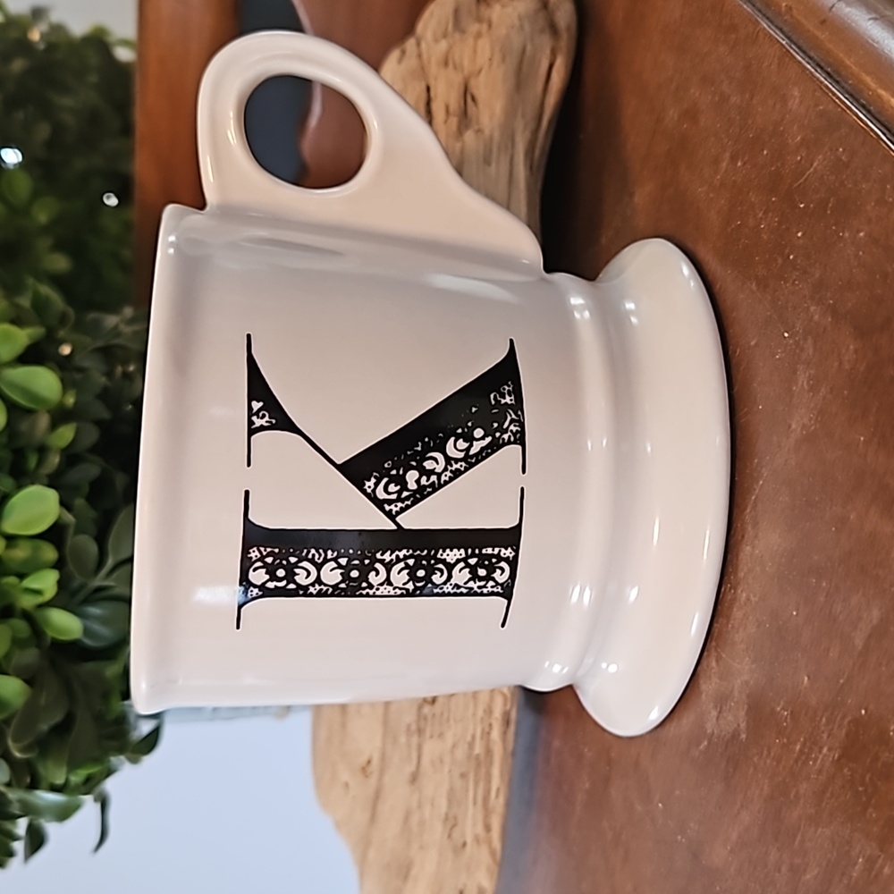Anthropologie Classic monogram 'K' mug Shaving cream style